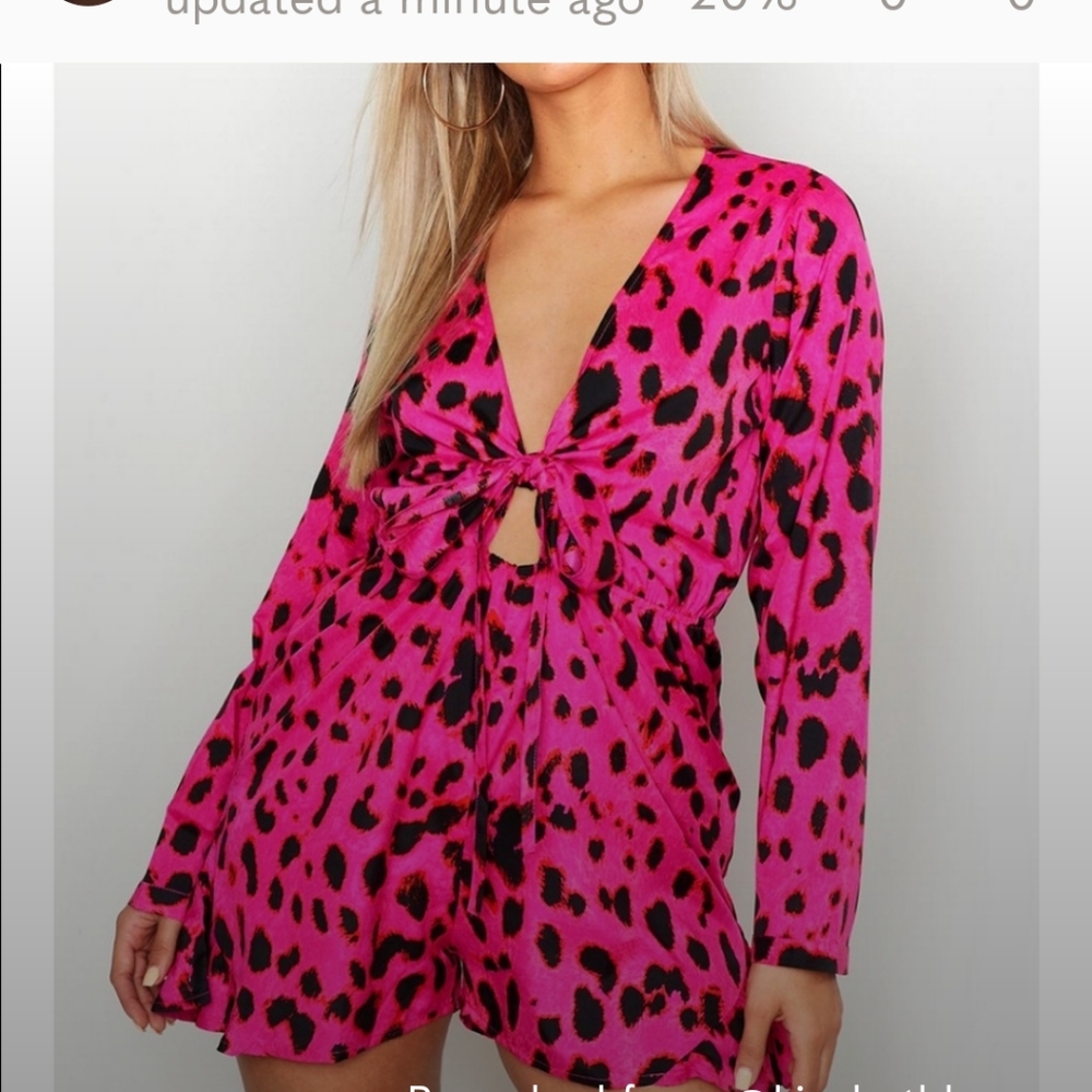 Pink & black ruffles romper